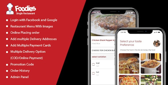 Foodies - A Single Restaurant Food ordering and delivering app V1.0.0