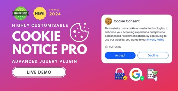 Cookie Notice Pro | Advanced jQuery Plugin