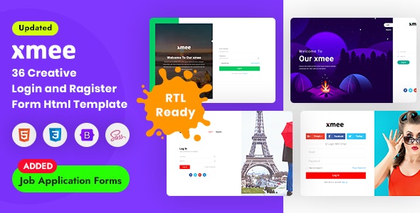 Xmee | Login and Register Form Html Templates