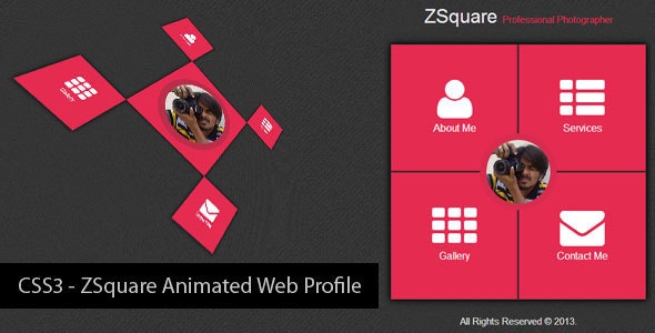 CSS3 - ZSquare Animated Web Profile