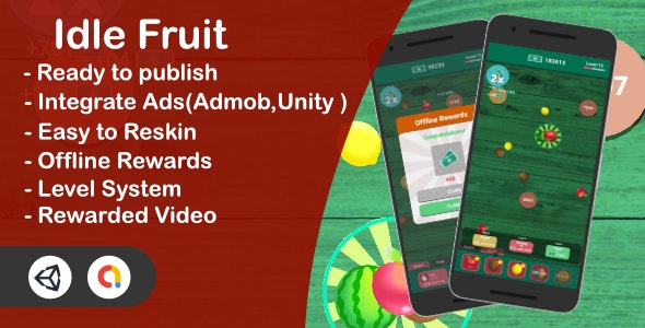 Idle Fruit - Clicker Game(Unity Complete + Admob + iOS + Android)