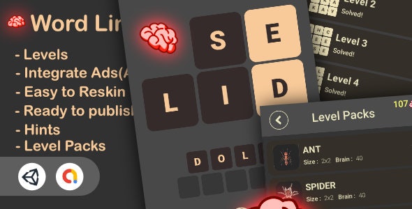 Word Link Game(Unity Game+Admob+Android+iOS)