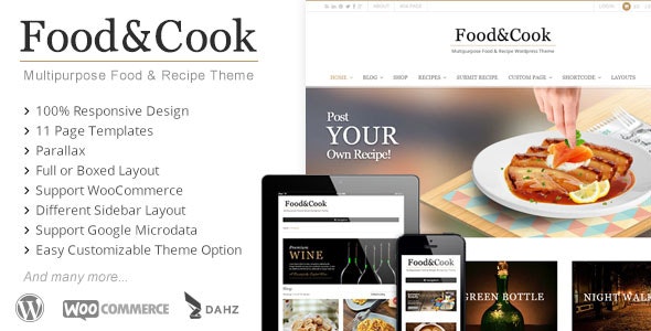 Food & Cook - Multipurpose Recipe WP Theme