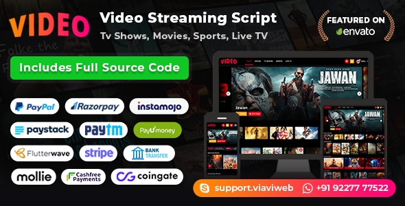 Video Streaming Portal (TV Shows, Movies, Sports, Videos Streaming, Live TV)