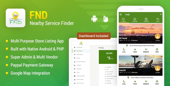 FnD - On Demand Nearby Shops & Stores Finder WebApp + Android + iOS