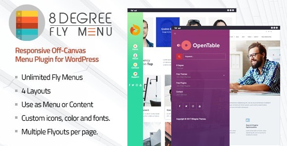 8Degree Fly Menu - Responsive Off-Canvas Menu Plugin for WordPress