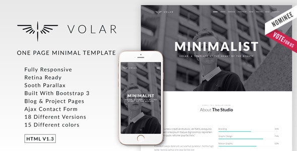 Volar | One Page Minimal Parallax Template