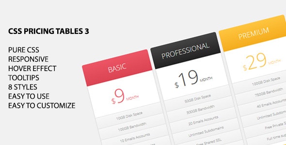 CSS Pricing Tables 3