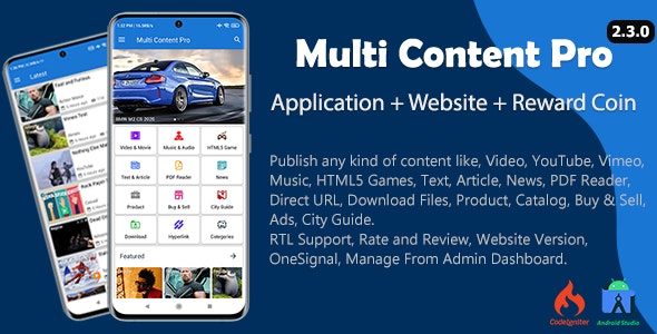 Multi Content Pro (Application and Website)