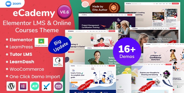 eCademy - Education LMS & Online Coaching Courses WordPress Theme