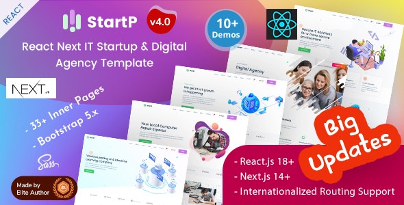 StartP - React Next IT Startup & Digital Agency Template