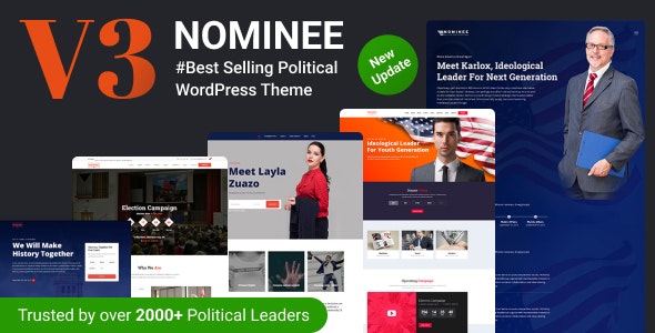 Nominee - Political WordPress Theme for Candidate/Political Leader