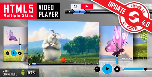 HTML5 Video Player with Multiple Skins