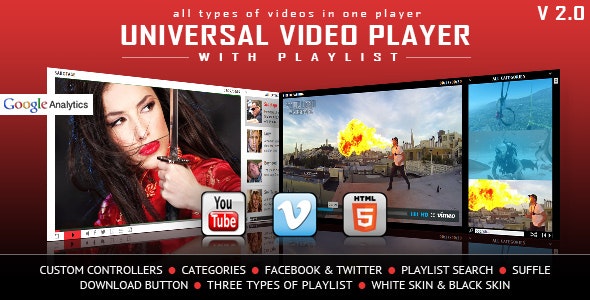 Universal Video Player - YouTube/Vimeo/Self-Hosted