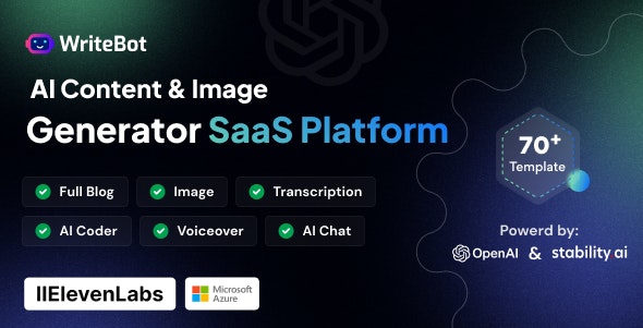 WriteBot - AI Content Generator SaaS Platform