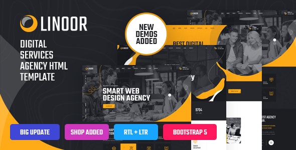 Linoor - Digital Agency Services HTML Template