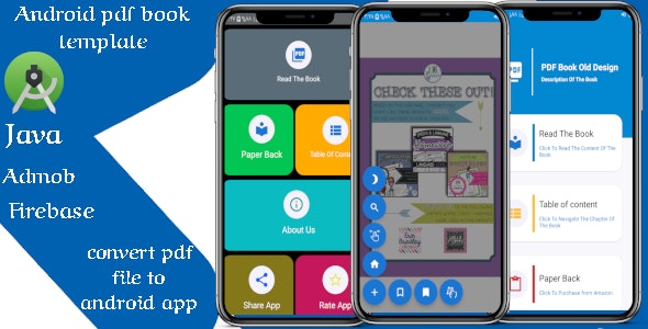 Android pdf book template with admob