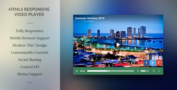 Modern HTML5 Responsive Video Player