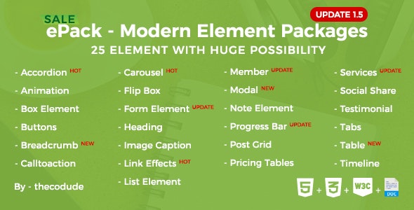 ePack -  25 CSS3 Ultimate Element Packages