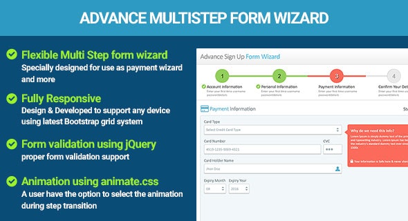 Multi Step Form Wizard jQuery Validation