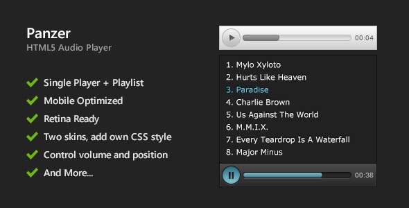 Panzer - HTML5 Audio Player and Playlist