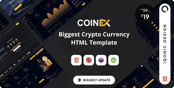 COINEX - ICO, Bitcoin And Crypto Currency HTML Template & Crypto Dashboard