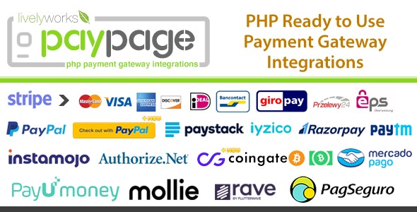 PayPage - PHP ready to use Payment Gateway Integrations