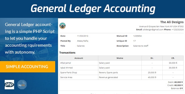 PHP General Ledger Accounting