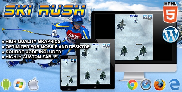 Ski Rush - HTML5 Sport Game