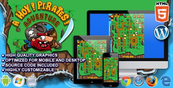 Ahoy! Pirates Adventure - HTML5 Arcade Game