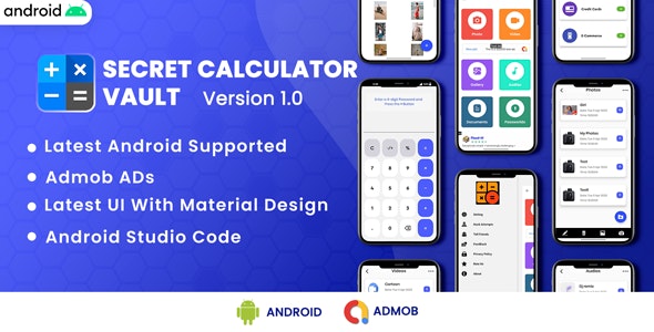 Secret Calculator Vault - Hide Photo & Lock Videos | Android Code | Admob Ads | V5.0