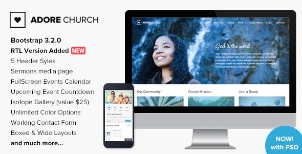 Adore Church - Responsive HTML5 Template