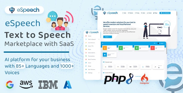 eSpeech - AI Text to Speech Marketplace with SaaS