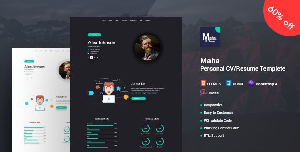 Maha CV/Resume - HTML template