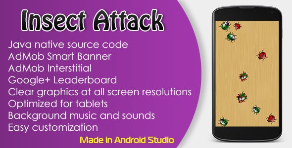 Insect Attack Game with AdMob and Leaderboard