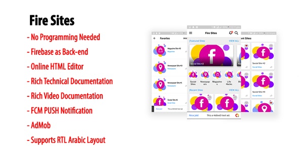 Fire Sites | Native Android Multi-category & Multi-site WebView App with Firebase Back-end