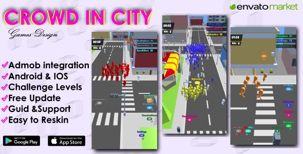 Crowd in City - Unity 3D Game Template for Android & IOS Source Code