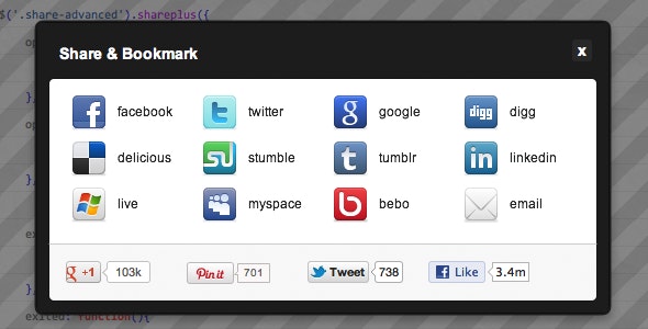 Share+ : The most awesome way to share your site