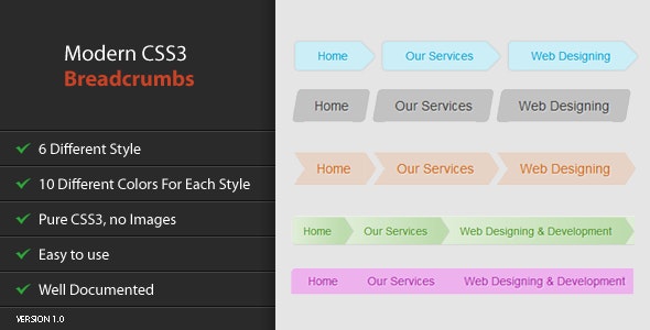 Modern CSS3 Breadcrumbs