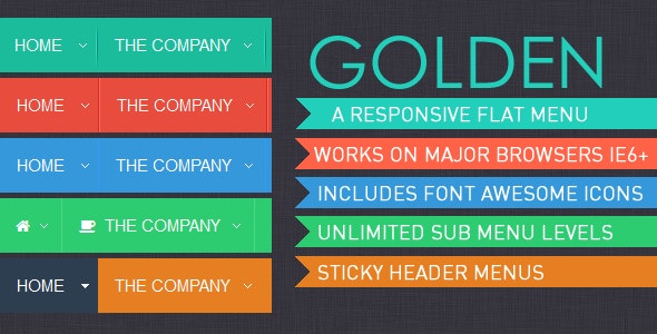 Golden Menu - Responsive Flat Dropdown Menu