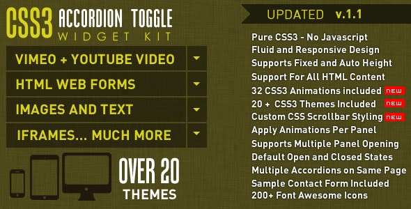 CSS3 Accordion and Toggle Widget Kit