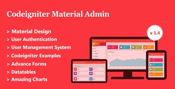 Codeigniter Material Admin + User Management System