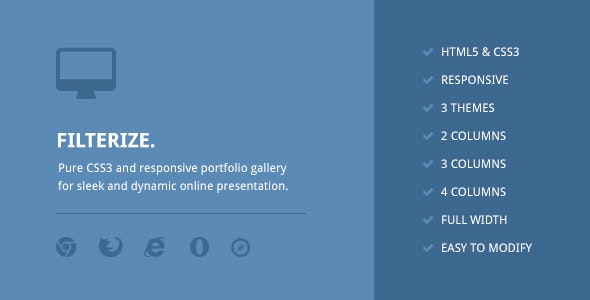 Filterize. Responsive CSS3 Portfolio Gallery