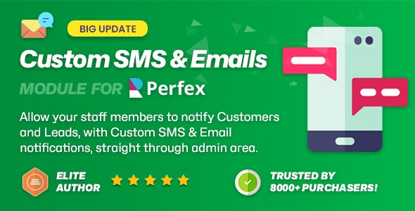 Custom SMS & Email Notifications module for Perfex CRM