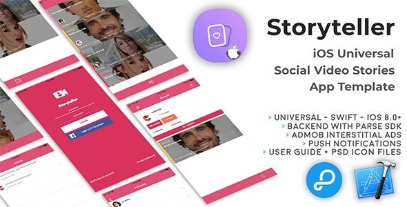 Storyteller | iOS Universal Video Sharing App Template (Swift)