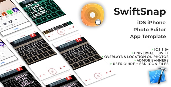 SwiftSnap - iOS iPhone Overlays on Photos App Template (Swift)