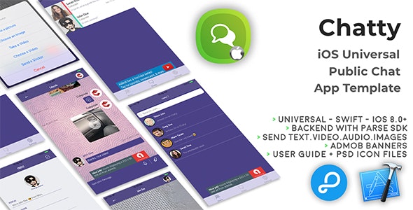 Chatty | iOS Universal Public Chat App Template (Swift)