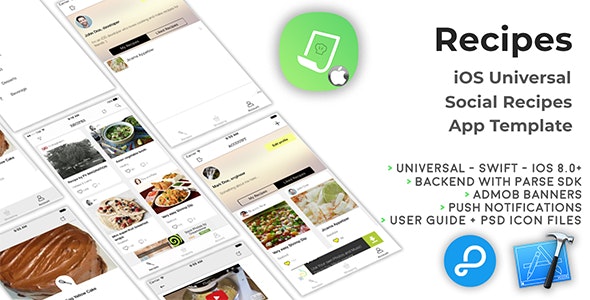 Recipes | iOS Universal Social Recipes App Template (Swift)