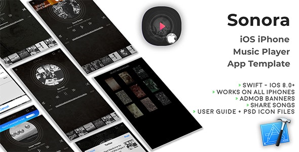 SONORA | iOS iPhone Music Player App Template (Swift)