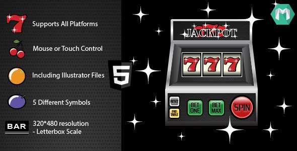 HTML5 Slot Machine: Jackpot 777 - HTML5 Game (Construct 2 & Construct 3)